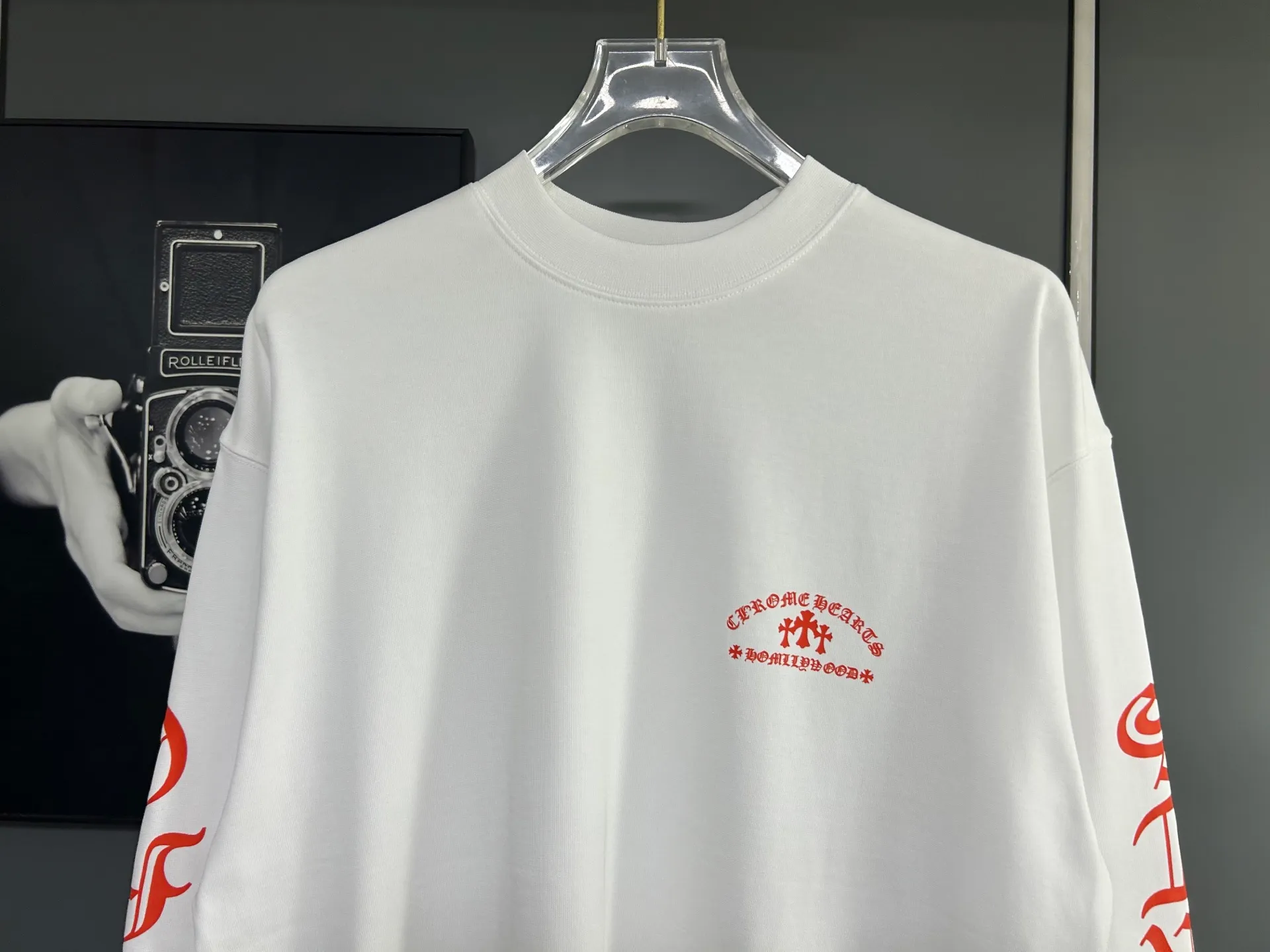P230 2026 new (exclusive) Chrome Hearts autumn and winter limited edition heavyweight high-weight long-sleeved T-shirt, customized Dreamweaver Yayun ribbed cotton designer concept style Fabric: Heavy 380g Size: S M L XL Color: White